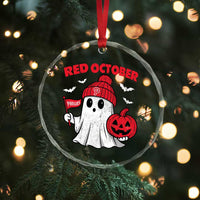 Red October Halloween Ghost Crystal Glass Ornament Philadelphia Spooky Pumpkin Baseball Fan TS10