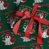 Red October Halloween Ghost Wrapping Paper Roll Philadelphia Spooky Pumpkin Baseball Fan - Wonder Print Shop