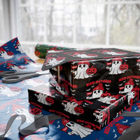 Red October Halloween Ghost Wrapping Paper Roll Philadelphia Spooky Pumpkin Baseball Fan - Wonder Print Shop