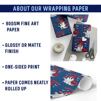 Red October Halloween Ghost Wrapping Paper Roll Philadelphia Spooky Pumpkin Baseball Fan - Wonder Print Shop