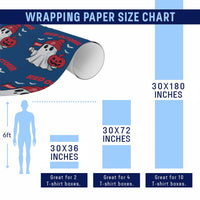 Red October Halloween Ghost Wrapping Paper Roll Philadelphia Spooky Pumpkin Baseball Fan - Wonder Print Shop