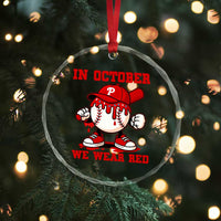 Red October Phillies Crystal Glass Ornament Philadelphia Baseball Drip Boy - Wonder Print Shop