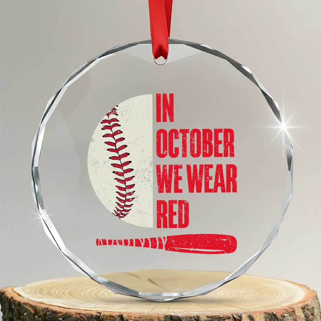 Red October Phillies Crystal Glass Ornament Retro Philadelphia Baseball Fan - Wonder Print Shop