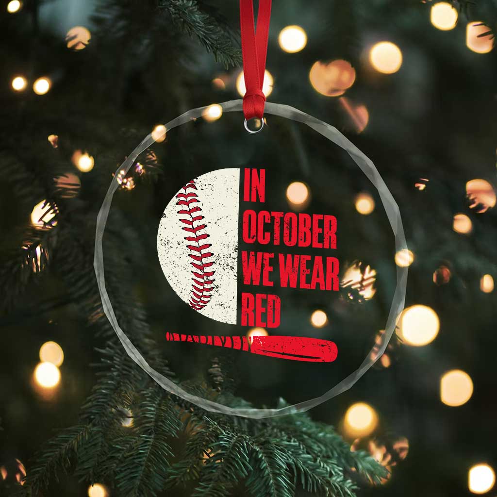 Red October Phillies Crystal Glass Ornament Retro Philadelphia Baseball Fan - Wonder Print Shop