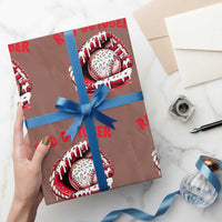 Red October Wrapping Paper Roll Baseball Drip Ice Cream Sprinkles Baseball Glove - Wonder Print Shop