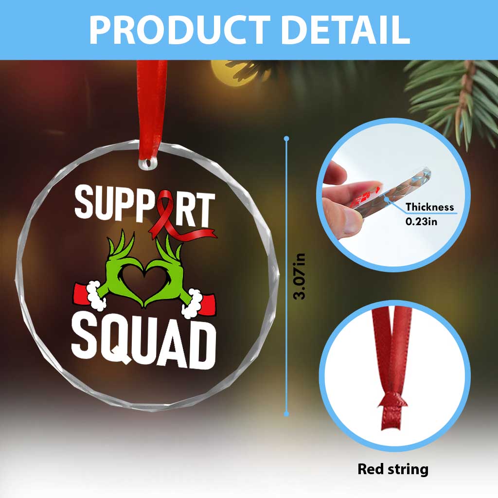 Red Ribbon AIDS Awareness Crystal Glass Ornament Elf Hand Christmas HIV Support - Wonder Print Shop