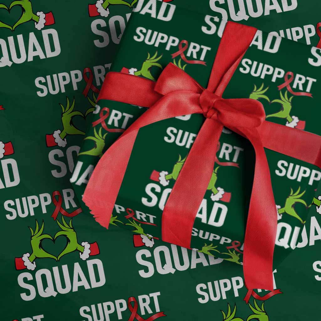 Red Ribbon AIDS Awareness Wrapping Paper Roll Elf Hand Christmas HIV Support - Wonder Print Shop