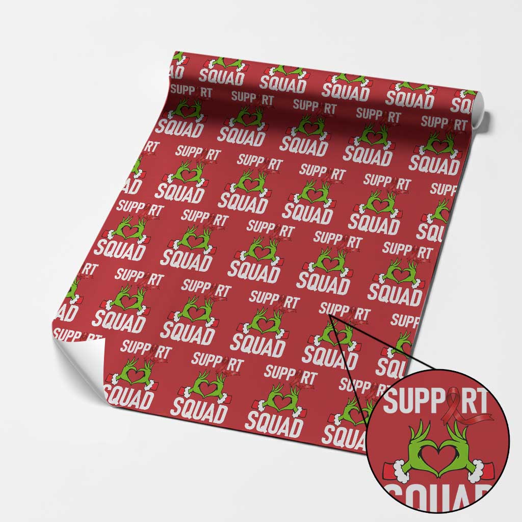 Red Ribbon AIDS Awareness Wrapping Paper Roll Elf Hand Christmas HIV Support - Wonder Print Shop