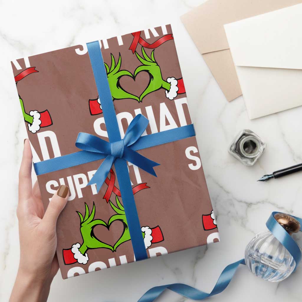 Red Ribbon AIDS Awareness Wrapping Paper Roll Elf Hand Christmas HIV Support - Wonder Print Shop