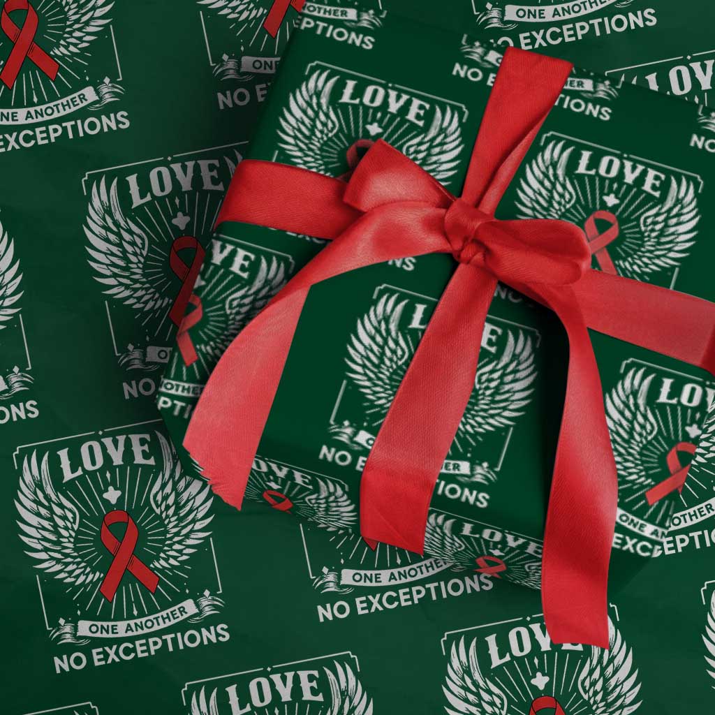 Red Ribbon Christian Wrapping Paper Roll Cross Minimal Faith HIV Awareness Religious - Wonder Print Shop