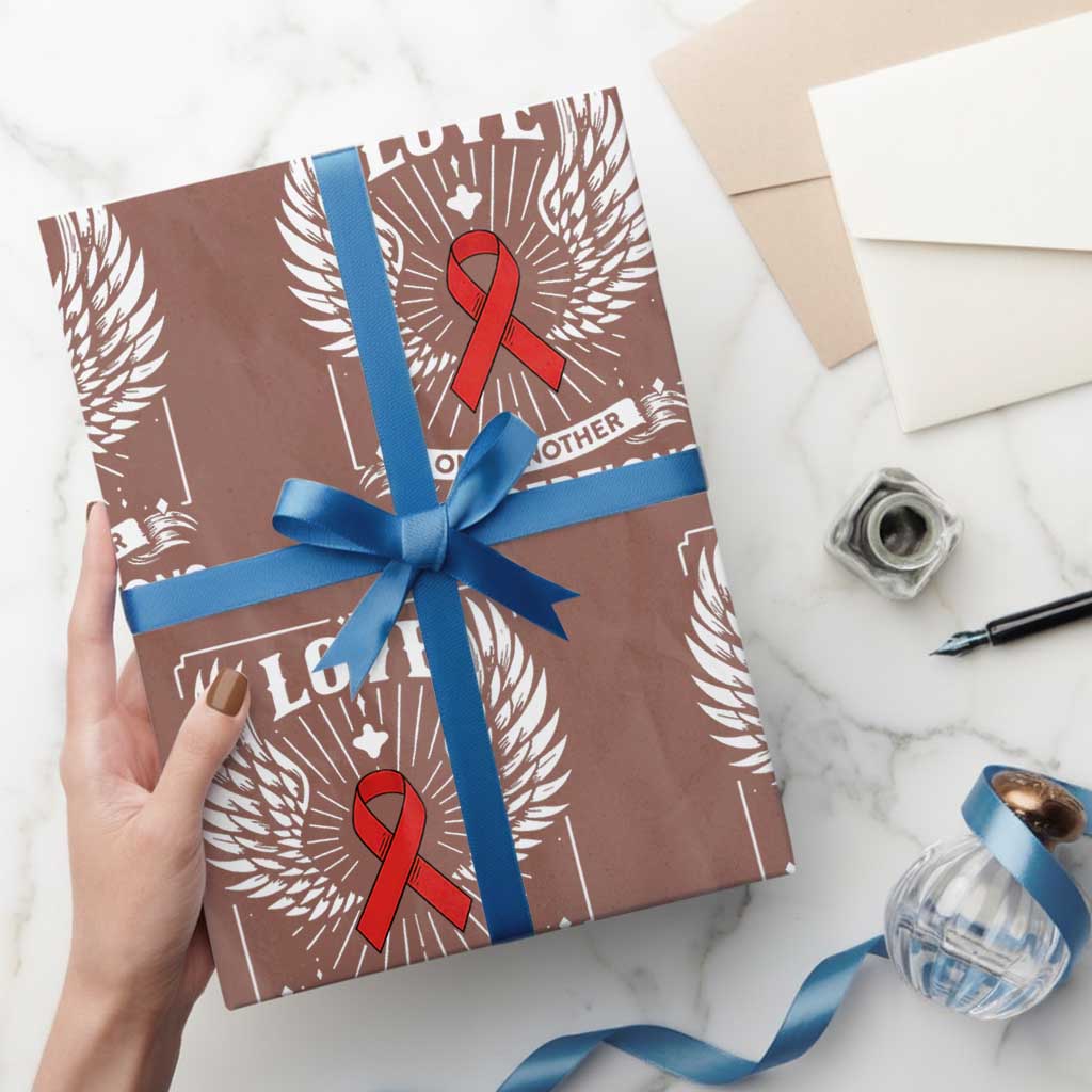 Red Ribbon Christian Wrapping Paper Roll Cross Minimal Faith HIV Awareness Religious - Wonder Print Shop