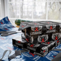Red Ribbon Christian Wrapping Paper Roll Cross Minimal Faith HIV Awareness Religious - Wonder Print Shop