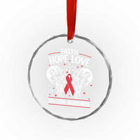 Red Ribbon Faith Hope Love Crystal Glass Ornament World AIDS Day Gift - Wonder Print Shop