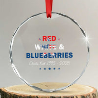 Red White and Blueberries Crystal Glass Ornament Charlie Kirk 1993 2025 Patriotic Memorial - Wonder Print Shop
