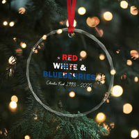 Red White and Blueberries Crystal Glass Ornament Charlie Kirk 1993 2025 Patriotic Memorial - Wonder Print Shop