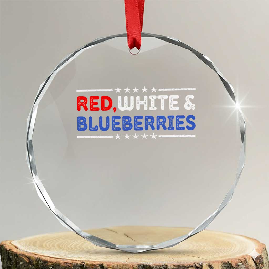 Red White and Blueberries Crystal Glass Ornament Patriotic Tribute Memorial TS02