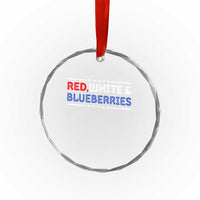 Red White and Blueberries Crystal Glass Ornament Patriotic Tribute Memorial TS02