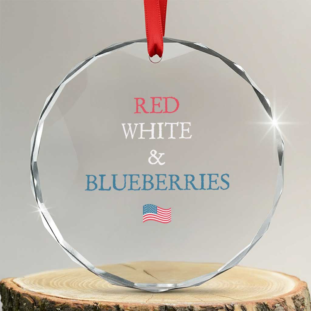 Red White and Blueberries Crystal Glass Ornament Vintage American Flag Patriotic - Wonder Print Shop