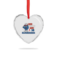 Red White and Blueberries Heart Crystal Glass Ornament Patriotic Fruit Cartoon Graphic - Wonder Print Shop