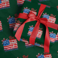 Red White and Blueberries Wrapping Paper Roll Patriotic Vintage American Flag Coquette Bow - Wonder Print Shop