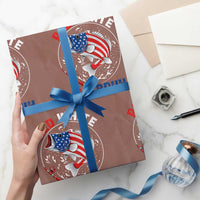 Red White And Bruh Fishing Wrapping Paper Roll Funny Patriotic Bass 4th Of July American Flag - Wonder Print Shop