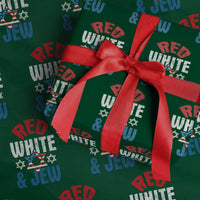 Red White and Jew Wrapping Paper Roll Funny Jewish Patriotic 4th of July Star Of David - Wonder Print Shop