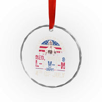 Red White and Livin Happy 4th of July Patriotic Crystal Glass Ornament Funny Retro Movie Quote You Gotta Keep On Living Man