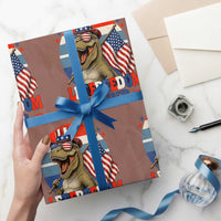 Red White Blue Dinosaur Pride Wrapping Paper Roll Let Freedom Rawr