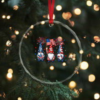 Red White Blue Gnomes Fireworks Crystal Glass Ornament Patriotic 4th Of July