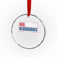 Red White Blueberries Crystal Glass Ornament Charlie Kirk Inspired Patriotic Memorial Freedom TS10