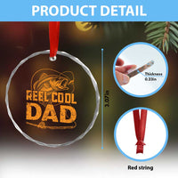 Reel Cool Dad Crystal Glass Ornament Funny Fishing Fisherman Fathers Day
