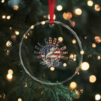 Reel Cool Dad Graphic Crystal Glass Ornament 4th Of July Fishing Patriotic Dad