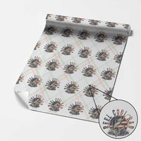 Reel Cool Dad Graphic Wrapping Paper Roll 4th Of July Fishing Patriotic Dad