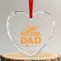 Reel Cool Dad Heart Crystal Glass Ornament Funny Fishing Fisherman Fathers Day