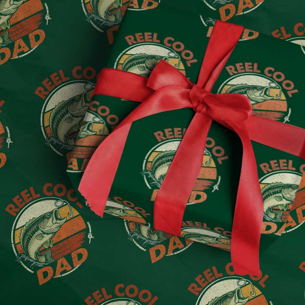 Reel Cool Dad Wrapping Paper Roll Funny Fathers Day Fishing Lover Fisherman