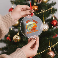 Reel Cool Grandpa Crystal Glass Ornament Funny Fathers Day Dada Fishing Lover Fisherman