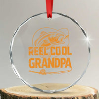 Reel Cool Grandpa Crystal Glass Ornament Funny Fishing Fisherman Fathers Day