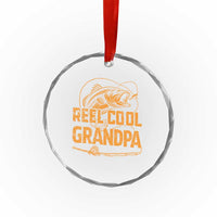 Reel Cool Grandpa Crystal Glass Ornament Funny Fishing Fisherman Fathers Day