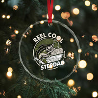 Reel Cool Stepdad Crystal Glass Ornament Fathers Day Gift for Fisherman Bonus Dad