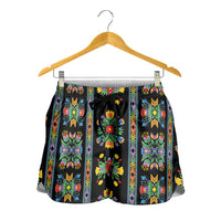 Regalia Stripe Floral Pattern Shorts for Women Colorful Attractive - Wonder Print Shop