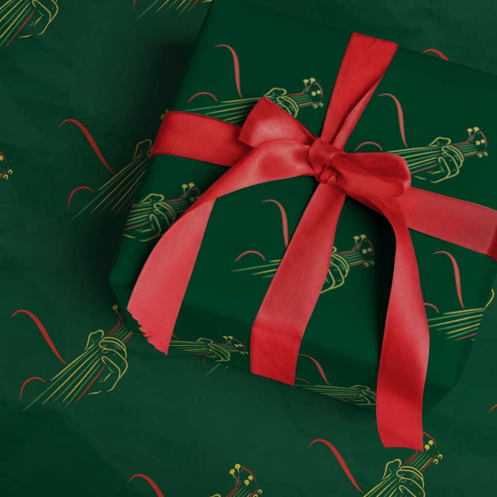 Reggae Guitar Wrapping Paper Roll Rasta Music Gift for Guitar Lovers - Wonder Print Shop