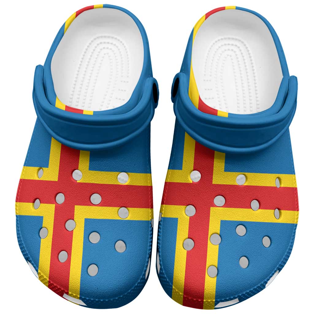 Region of Aland Clogs Shoes Flag Color Inspiration - Wonder Print Shop