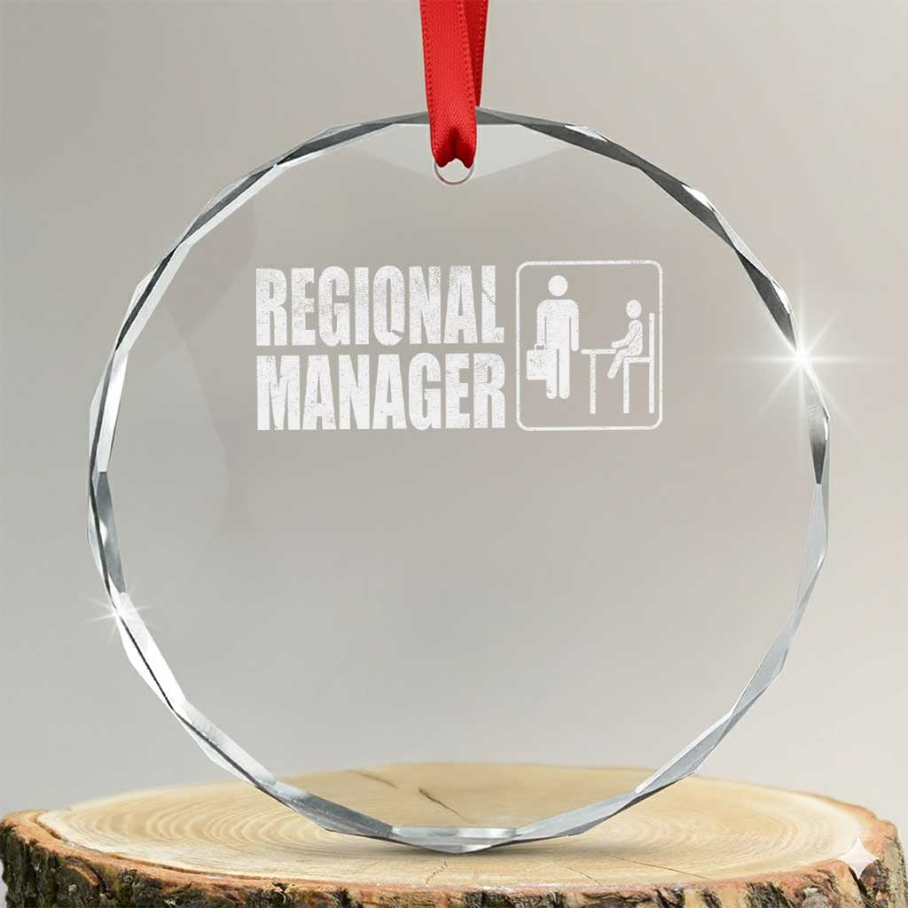 Regional Manager Crystal Glass Ornament Funny Dad Baby Matching