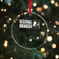 Regional Manager Crystal Glass Ornament Funny Dad Baby Matching