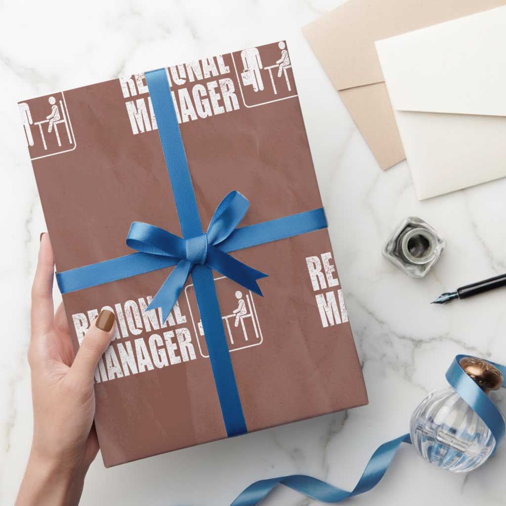 Regional Manager Wrapping Paper Roll Funny Dad Baby Matching