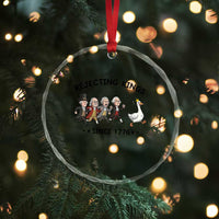 Rejecting Kings Since 1776 Crystal Glass Ornament Funny Founding Fathers Chasing Royal Goose
