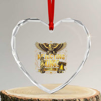 Rejecting Kings Since 1776 Heart Crystal Glass Ornament Eagle Freedom Patriotic