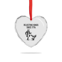 Rejecting Kings Since 1776 Heart Crystal Glass Ornament Funny George Washington