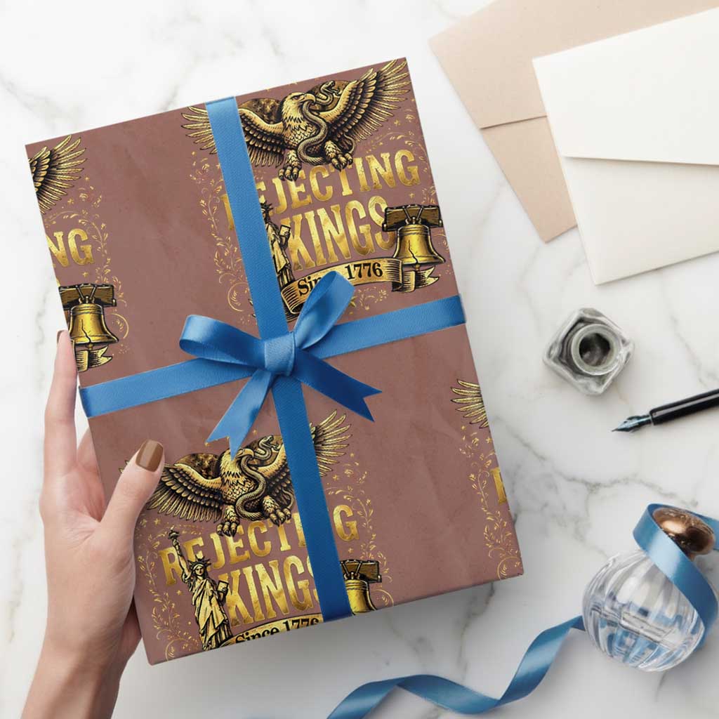 Rejecting Kings Since 1776 Wrapping Paper Roll Eagle Freedom Patriotic