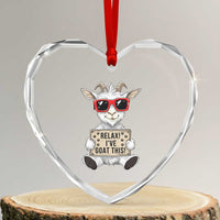 Relax I Have Goat This Heart Crystal Glass Ornament Funny Goat Lover Gift - Wonder Print Shop